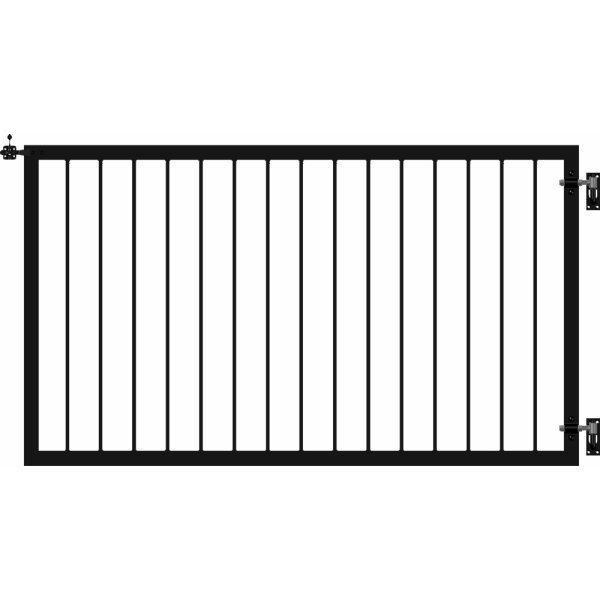 Plus Basic Stålhegn enkeltlåge bred, sort,150x85cm