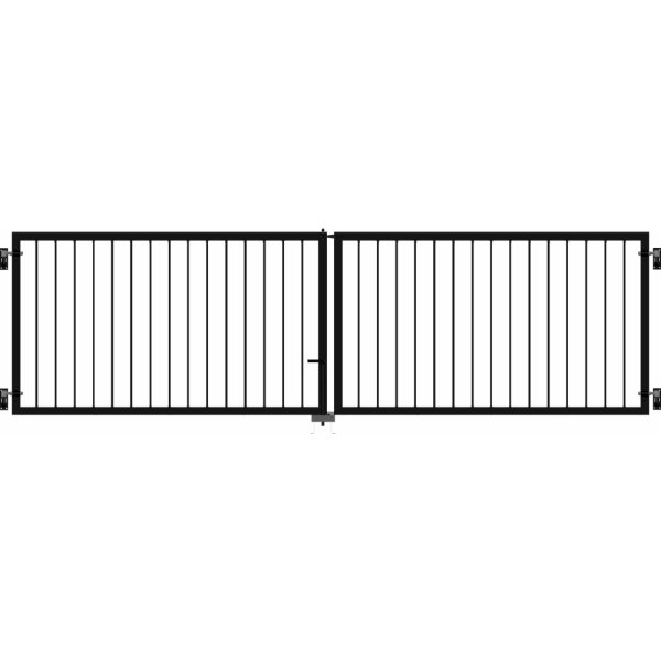 Plus Basic Stålhegn dobbeltlåge, sort, 300x85cm
