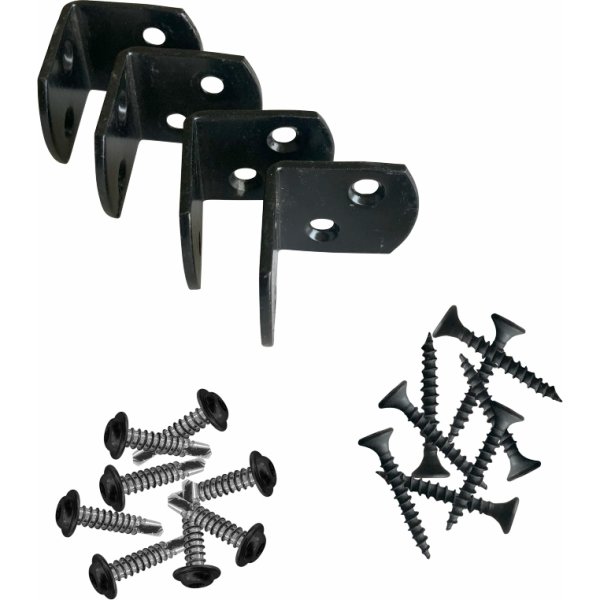 Plus L-beslag til træhegn, sort, 4 stk.