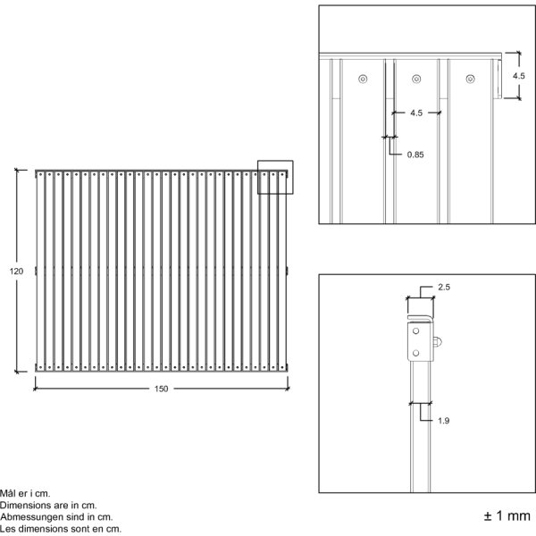 Plus Saga Træhegn, Thermowood, 150x120 cm.