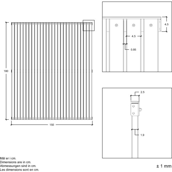 Plus Saga Træhegn, Thermowood, 150x180 cm.