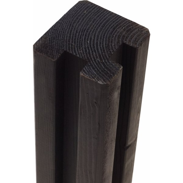 Plus Profilstolpe 2 spor hjørne, sort, 9x9x268 cm