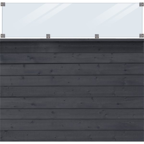 Plus Klink Profilhegn, glas 44,6, sort, 174x163cm
