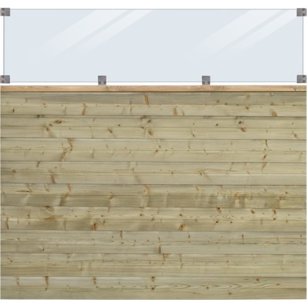 Plus Plank Profilhegn, glas 44,6, natur, 174x163cm