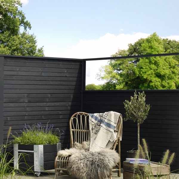 Plus Plank Profilhegn, sort, 174x203 cm.