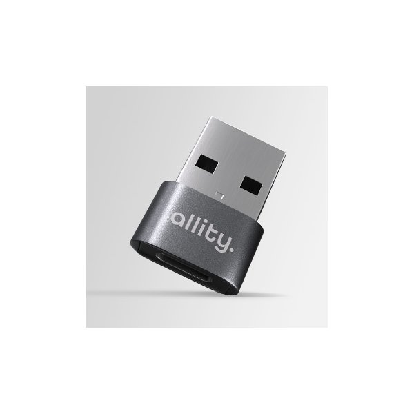 Allity ABA-101 OTG USB-C til USB-A adapter, grå