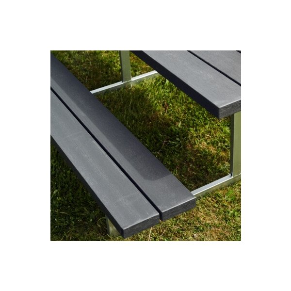 Bord-bænkesæt HEL, antracitgrå nonwood, stålstel