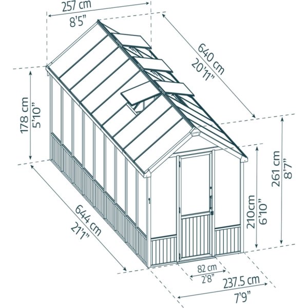 Palram Canopia Drivhus Natura, cedertræ, 15,3 m2