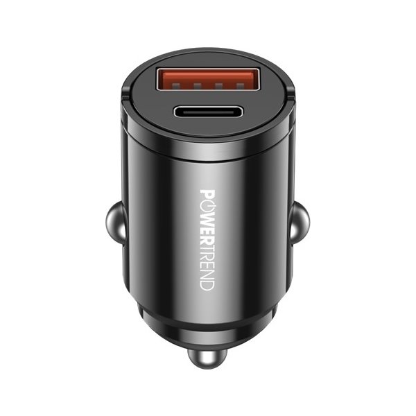Powertrend Biladapter Dual - USB-A + USB-C
