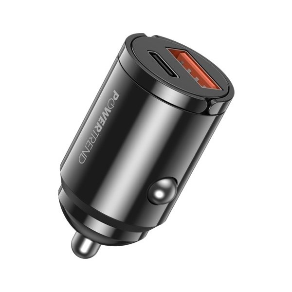 Powertrend Biladapter Dual - USB-A + USB-C