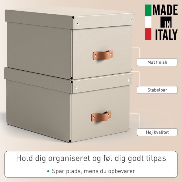 Leitz Puro Boks m. låg | M  | Beige | 2 stk.