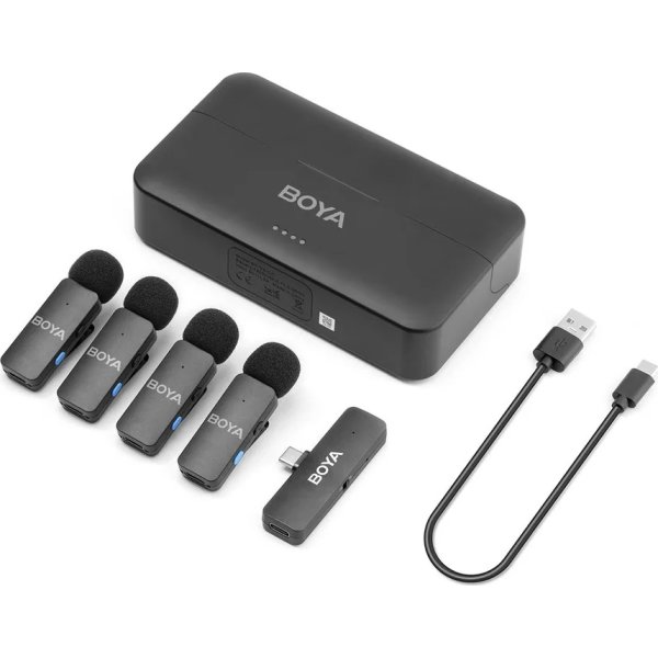 BOYA trådløse 2.4 GHz USB-C mikrofoner, 4 stk.