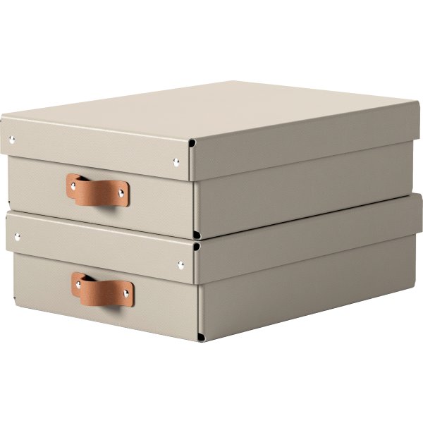 Leitz Puro Boks m. låg | M lav | Beige | 2 stk.