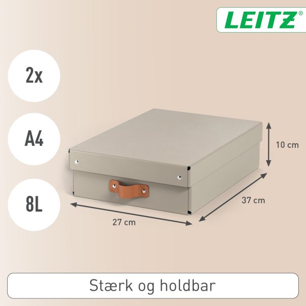Leitz Puro Boks m. låg | M lav | Beige | 2 stk.