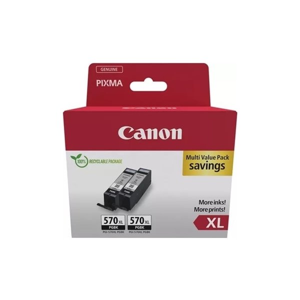 Canon XL Blækpatroner - Sort - 2x PGI-570XL