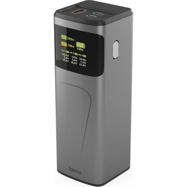 Hama 200W Powerbank, 24000mah, 2xUSB-C, 1xUSB-A