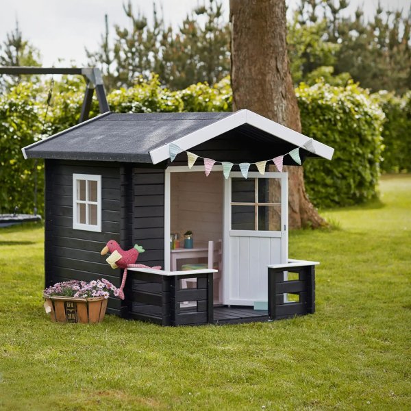 Plus Legehus m/terrasse inkl. tagpap, 134x134 cm.