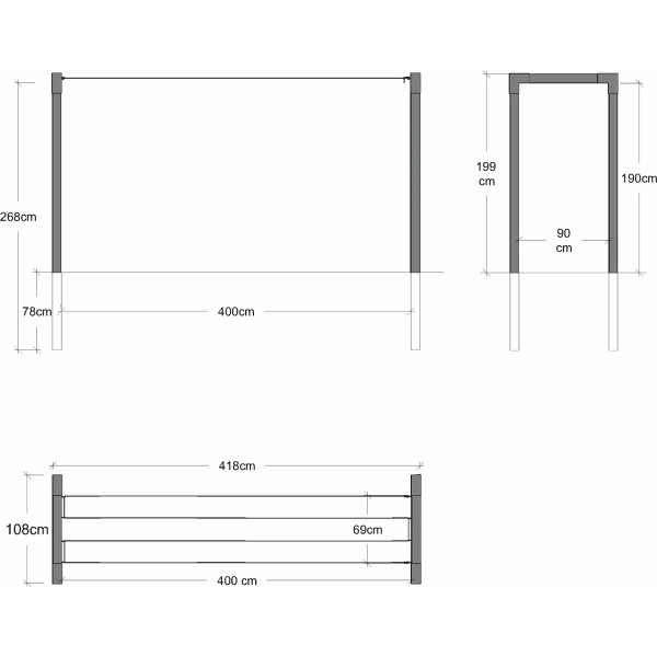 Plus Cubic 2 tørrestativ inkl. Snor/beslag, sort