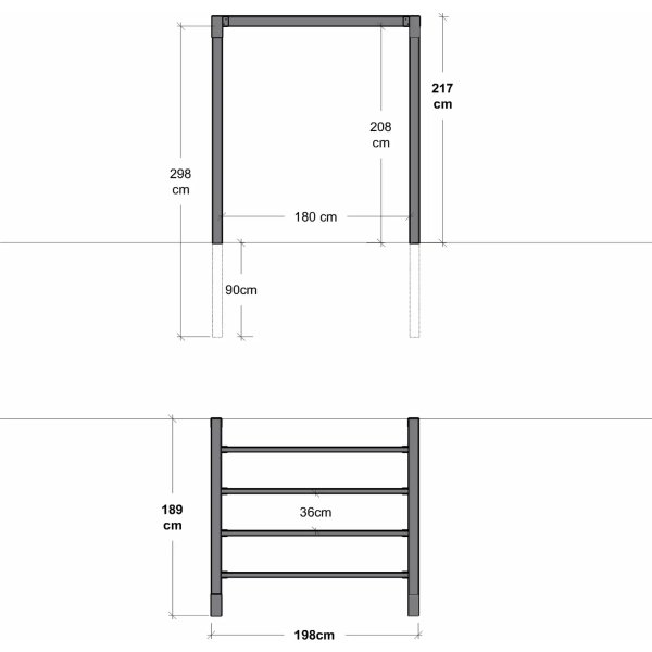 Plus Arcade Pergola model 3, 1 fag, sort/sort
