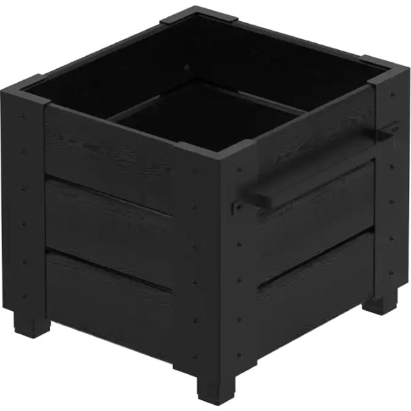 Plus Cubic Blomsterkasse m/fødder 46x50x42, sort
