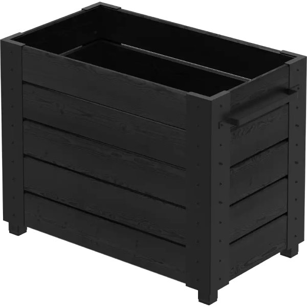 Plus Cubic Blomsterkasse m/fødder 87x50x67, sort