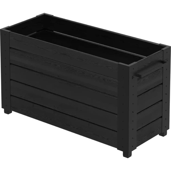 Plus Cubic Blomsterkasse m/fødder 120x50x67, sort