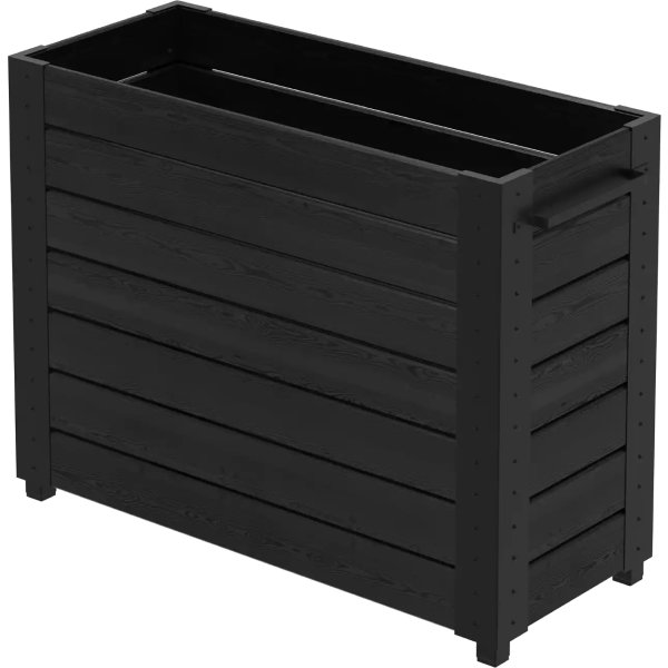 Plus Cubic Blomsterkasse m/fødder 120x50x92, sort