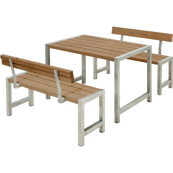 Plus Cafe Plankesæt m/ryglæn 127 cm, Thermowood