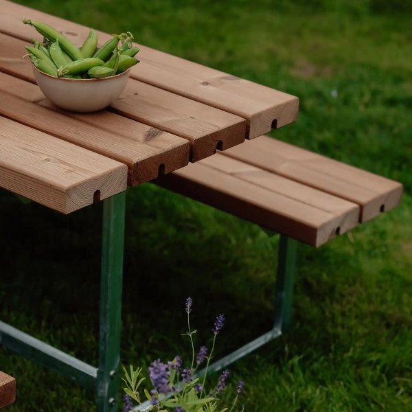 Plus Basic Junior bord/bænkesæt, Thermowood, 118cm