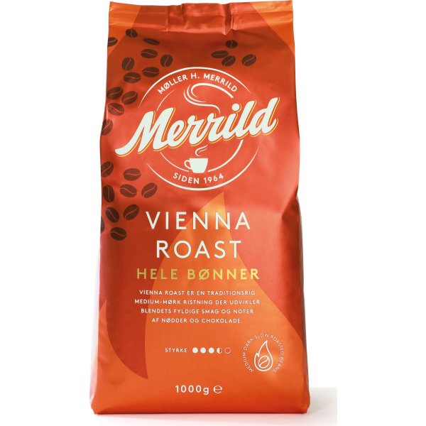 Merrild Vienna Roast helbønner, 1000 g