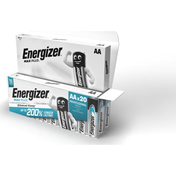 Energizer Max Plus Alkaline AA batteri, 20 stk.
