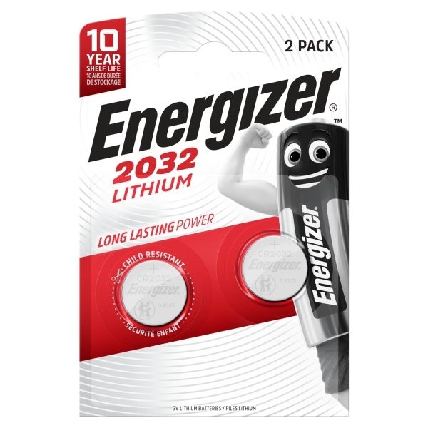 Energizer Lithium CR2032 knapcelle batteri, 2 stk.