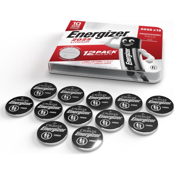 Energizer Lithium CR2025 knapcelle batteri, 12 stk