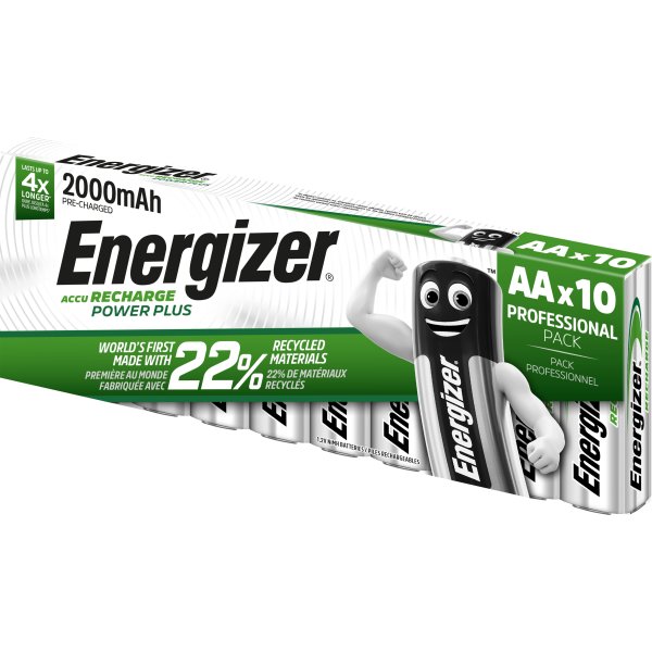Energizer genopladelig Power Plus AA batteri 10stk