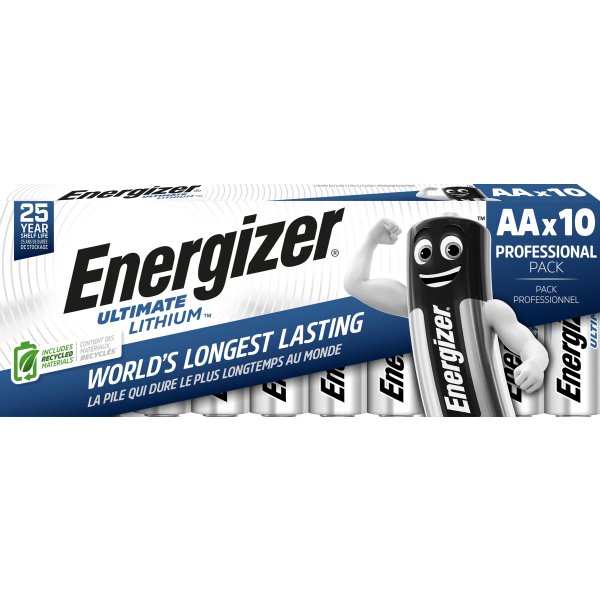 Energizer Lithium Standard AA batteri, 10 stk.