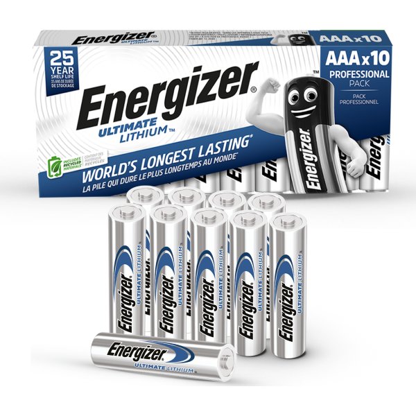 Energizer Lithium Standard AAA batteri, 10 stk.