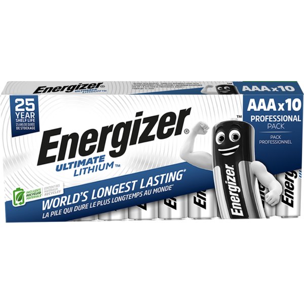 Energizer Lithium Standard AAA batteri, 10 stk.