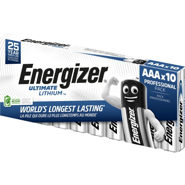 Energizer Lithium Standard AAA batteri, 10 stk.