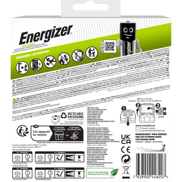 Energizer Pro-serien fokus hybridpandelampe, 500lm