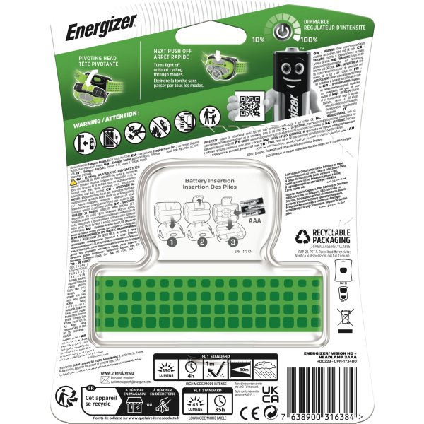 Energizer VISION HD+ 350 pandelampe, 350lm