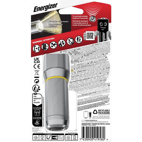 Energizer Vision LED metal lommelygte 3xAAA, 270lm