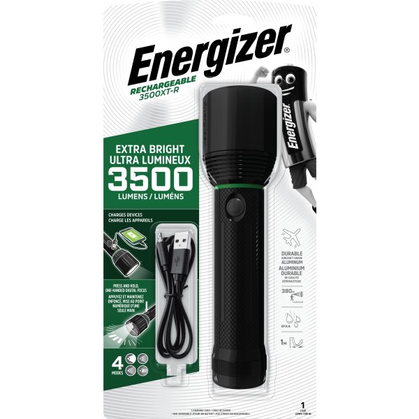 Energizer genopladelig metal lommelygte, 3500lm