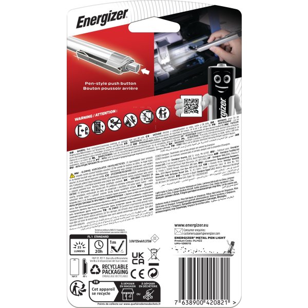Energizer metal LED pennelygte