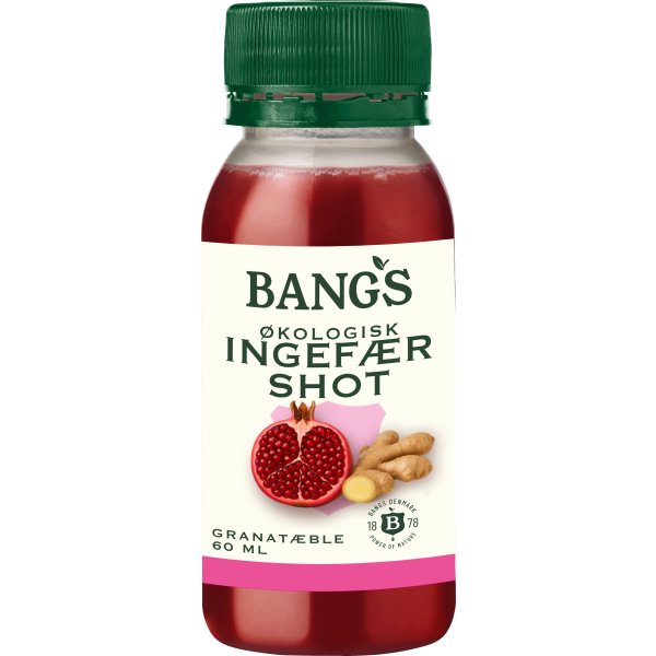 Bangs Økologisk Ingefærshot Granatæble, 6 cl