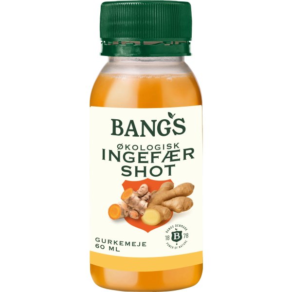 Bangs Økologisk Ingefærshot Gurkemeje, 6 cl