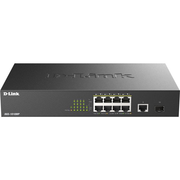 D-LINK Switch, 10-Port, Desktop, Gigabit, PoE+