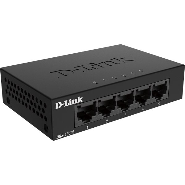 D-LINK Switch, 5-Port, Gigabit, Ethernet, Metalhus