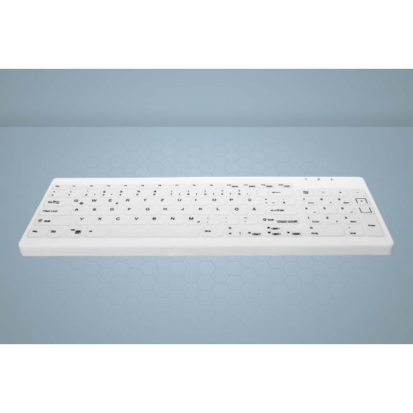 Contour Active Key - Tastatur, Kompakt, Hvid, flad