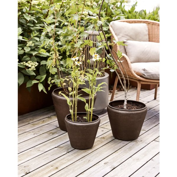 House Doctor Funnel Urtepotter, antik brun, 3 stk