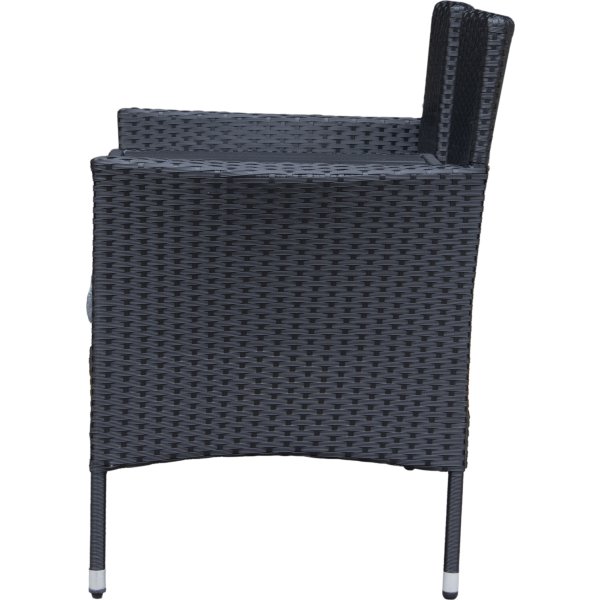OUTDOOR havesofa 2-pers. med bord, sort